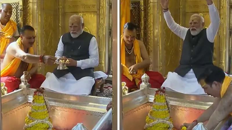 बटुकों की शंखध्वनि में प्रधानमंत्री मोदी का भव्य स्वागत, रोड शो से काशी पहुंचे